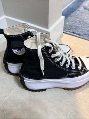 Converse Black and White High-Top Platform Sneakers